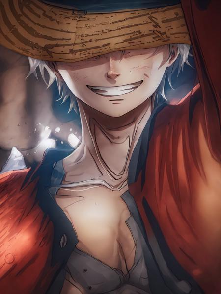 27494-1893629560-luffy,1boy, blonde_hair, blurry, blurry_background, blurry_foreground, collarbone, depth_of_field, fire, flame, grin, hat, male_.png